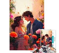 Puzzle da 1000 pezzi per adolescenti puzzle "Una storia d'amore tra i petali" per adulti giocattolo fai-da-te ideale per le vacanze a casa gioco stimolante regalo (dimensioni 50x75cm)