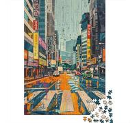 Puzzle Da 1000 Pezzi Per Adolescenti Puzzle Urban Street Scene with Bright Colors Puzzle Fai Da Te Giocattoli Per Il Divertimento in Famiglia Per Compleanno, Natale 38x26cm/1000pcs