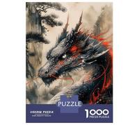 Puzzle Da 1000 Pezzi Per Adolescenti Puzzle Vintage Inked Dragon Puzzle Gioco Pratico Corsa Di Velocità Manuale Offerta Come Regalo Per Tutta La Famiglia 38x26cm/1000pcs