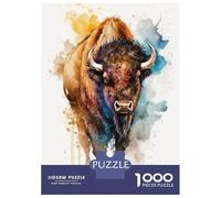 Puzzle Da 1000 Pezzi Per Adolescenti Puzzle Watercolor Bison Puzzle Per Adulti Giochi Per Famiglie Decorazioni Murali Difficili E Impegnativi 38x26cm/1000pcs