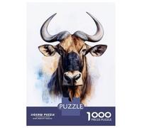 Puzzle Da 1000 Pezzi Per Adolescenti Puzzle Wildebeest Watercolor Portrait Puzzle Per Adulti Giocattolo Decorazione Da Parete Un'opera D'arte Difficile E Stimolante 70x50cm/1000pcs