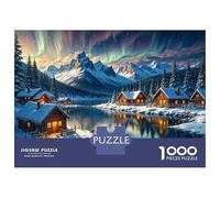 Puzzle Da 1000 Pezzi Per Adolescenti Puzzle Winter Cabin by The Lake Adolescenti Puzzle Giochi Divertenti Un'opera D'arte Per Compleanno, Natale 52x38cm/1000pcs