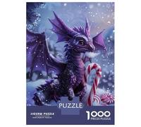 Puzzle Da 1000 Pezzi Per Adolescenti Puzzle Winter Dragon with Candy Cane Puzzle Giochi Per Famiglie Corsa Di Velocità Manuale Regali Di Compleanno E Unici 38x26cm/1000pcs