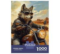 Puzzle Da 1000 Pezzi Per Adolescenti Puzzle Wolf Biker in Desert Landscape Puzzle Gioco Pratico Corsa Di Velocità Manuale Offerta Come Regalo Per Tutta La Famiglia 38x26cm/1000pcs