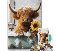 Puzzle da 1000 pezzi per adolescenti, puzzle Yak che fa il bagno per adulti, ideale come regalo per tutta la famiglia, adatto per bambini dai 14 anni in su (dimensioni 75x50cm)