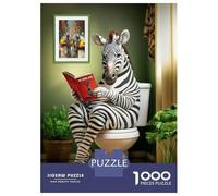 Puzzle Da 1000 Pezzi Per Adolescenti Puzzle Zebra on The Toilet Puzzle Giochi Per Famiglie Decorazione Per La Casa Regali Unici Per Compleanno 52x38cm/1000pcs