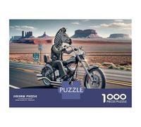Puzzle Da 1000 Pezzi Per Adolescenti Puzzle Zebra Riding Motorcycle in Desert Puzzle Per Adolescenti Giochi Rilassanti Decorazione Perfetta Regali Di Compleanno E Unici 52x38cm/1000pcs