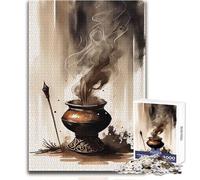 Puzzle da 1000 pezzi per adolescenti, puzzle Zen Incenso Retro Inchiostro Lavabile, giochi educativi, taglio di precisione, giocattoli antistress, dimensioni 50x75cm