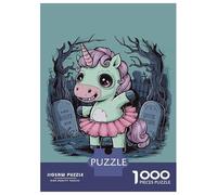 Puzzle Da 1000 Pezzi Per Adolescenti Puzzle Zombie Unicorn in Graveyard Puzzle Per Adulti Gioco Pratico Corsa Di Velocità Manuale Regali Unici Per Compleanno E Natale 38x26cm/1000pcs
