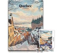 Puzzle da 1000 pezzi per adolescenti Quebec City Winter View Family Fun & Game Night Analisi e logica Regalo di compleanno Dimensioni 38x26cm
