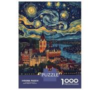 Puzzle Da 1000 Pezzi Per Adolescenti Quebec Cityscape with Starry Night Sky Puzzle Per Adulti Giochi Rilassanti Decorazione Per La Casa Per Compleanno, Natale 70x50cm/1000pcs