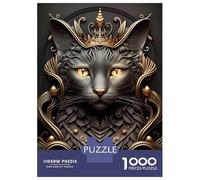 Puzzle Da 1000 Pezzi Per Adolescenti Queen Cat Golden Art Deco Puzzle Per Adulti Giochi Divertenti Decorazione Murale Riduzione Dello Stress Regali 52x38cm/1000pcs