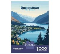 Puzzle Da 1000 Pezzi Per Adolescenti Queenstown, New Zealand Landscape Puzzle Per Adolescenti Gioco Pratico Decorazione Murale Difficile Da Completare 38x26cm/1000pcs