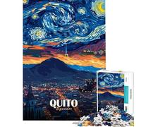 Puzzle da 1000 pezzi per adolescenti Quito Ecuador︰ Paesaggio urbano notturno stellato puzzle per adulti giochi per famiglie assemblaggio di modelli gioco stimolante regalo (dimensioni 38x26cm)