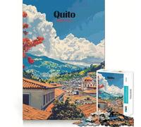 Puzzle da 1000 pezzi per adolescenti Quito,Ecuador Poster di viaggio Taglio fine Arte Logica Giocattolo divertente Momento accogliente Gioco Decorazione natalizia da parete (38x52cm)
