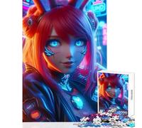 Puzzle da 1000 pezzi per adolescenti rabbino ragazza blu neon anime giocattolo educativo regalo per donne e uomini gioco educativo impegnativo da completare dimensioni 38x26cm
