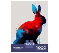Puzzle Da 1000 Pezzi Per Adolescenti Rabbit Blue Red Puzzle Per Adulti Gioco Per Famiglie Corsa Di Velocità Manuale Regali Unici Per Compleanno E Natale 70x50cm/1000pcs