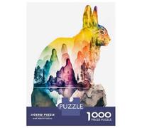 Puzzle Da 1000 Pezzi Per Adolescenti Rabbit Nature Watercolors Puzzle Per Adulti Giocattoli Antistress Analisi E Logica Regalo Di Compleanno, Regali, 52x38cm/1000pcs