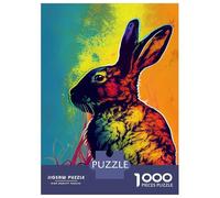 Puzzle Da 1000 Pezzi Per Adolescenti Rabbit PopArt Animal Adolescenti Puzzle Giochi Rilassanti Difficili Regali Difficili Per Amici E Familiari 52x38cm/1000pcs