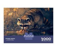 Puzzle Da 1000 Pezzi Per Adolescenti Raccoon by The Waters Edge Puzzle Per Adulti Giochi Rilassanti Analisi E Logica Regali Di Natale E Compleanno 70x50cm/1000pcs