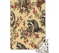 Puzzle Da 1000 Pezzi Per Adolescenti Raccoon Christmas Wrapping Paper Puzzle Per Adulti Gioco Rompicapo Ma Divertente E Umoristico Offerta Come Regalo Per Tutta La Famiglia 52x38cm/1000pcs