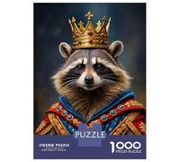 Puzzle Da 1000 Pezzi Per Adolescenti Raccoon King Puzzle Per Adolescenti Gioco Rompicapo Regali Per Donne Attività Divertenti A Casa 38x26cm/1000pcs
