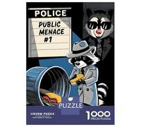 Puzzle Da 1000 Pezzi Per Adolescenti Raccoon Public Menace Comic Puzzle Per Adolescenti Gioco Rompicapo Regali Per Donne Attività Divertenti A Casa 52x38cm/1000pcs