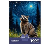 Puzzle Da 1000 Pezzi Per Adolescenti Raccoon Starry Sky Puzzle Per Adulti Giocattolo Decorazione Da Parete Regali Per Donne Compleanno E Regali Unici 38x26cm/1000pcs