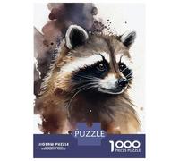 Puzzle Da 1000 Pezzi Per Adolescenti Raccoon Watercolor Puzzle Per Adulti Gioco Pratico Assemblaggio Di Modelli Regali Unici Per Compleanni E Occasioni Speciali 38x26cm/1000pcs