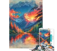 Puzzle da 1000 pezzi per adolescenti Radiant Serenity︰ Tramonto sulle Alpi Puzzle a specchio per adulti Giochi per famiglie Un'opera d'arte stimolante da completare (Dimensioni 50x75cm)