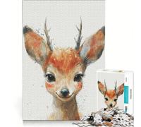 Puzzle da 1000 pezzi per adolescenti, raffigurante cerbiatti dallo sguardo innocente, un gioco divertente e stimolante da completare, ideale come regalo per tutta la famiglia 38x52cm