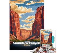 Puzzle da 1000 pezzi per adolescenti raffigurante il Canyon del Sumidero e il Messico Poster di viaggio difficile e stimolante ideale per la decorazione della casa e come gioco rompicapo Adatto