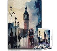Puzzle da 1000 pezzi per adolescenti, raffigurante la città di Londra, Regno Unito, accogliente, rilassante, per il tempo libero, con taglio di precisione avanzato, dimensioni: 38x52cm