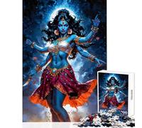 Puzzle da 1000 pezzi per adolescenti raffigurante la dea Kali dalla pelle blu con molteplici braccia Giocattolo educativo ideale come regalo di Babbo Natale segreto per donne (38x26cm)
