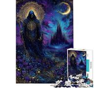 Puzzle da 1000 pezzi per adolescenti raffigurante la Morte in un paesaggio floreale fantastico Puzzle antistress per adulti ideale per il divertimento in famiglia e per stimolare l'attività cerebrale
