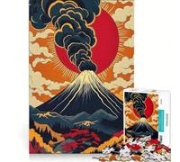 Puzzle da 1000 pezzi per adolescenti raffigurante l'eruzione del Monte Fuji gioco rilassante sfida impegnativa compleanno 38x52cm