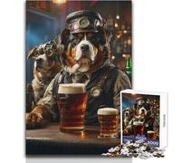 Puzzle da 1000 pezzi per adolescenti raffigurante un cane da birra di montagna bernese, gioco di pensiero logico interattivo, ideale come regalo per occasioni memorabili, dimensioni 50x75cm
