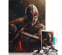 Puzzle da 1000 pezzi per adolescenti raffigurante un cavaliere medievale e un guerriero, giocattolo educativo intellettuale decomprimente, decorazione perfetta (38x26cm)