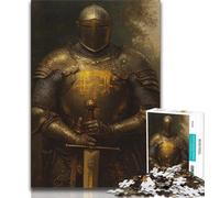 Puzzle da 1000 pezzi per adolescenti raffigurante un cavaliere medievale, ideale come regalo per tutta la famiglia (75x50cm)