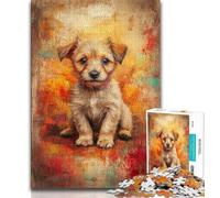 Puzzle da 1000 pezzi per adolescenti raffigurante un cucciolo di Golden Retriever, giocattolo educativo ideale come regalo per tutta la famiglia, 50x75cm