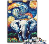Puzzle da 1000 pezzi per adolescenti raffigurante un elefante nel cielo notturno, sfida difficile contro lo stress, per migliorare l'amore tra coppie (38x26cm)