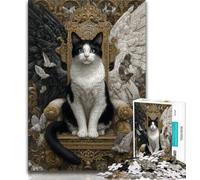 Puzzle da 1000 pezzi per adolescenti raffigurante un gatto angelo, giocattolo educativo ideale come regalo per tutta la famiglia (38x26cm)