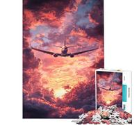 Puzzle da 1000 pezzi per adolescenti raffigurante un jet che solca i cieli al tramonto Puzzle per adulti giochi rilassanti regali per donne regali unici per compleanno e Natale (dimensioni 50x75cm)