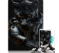 Puzzle da 1000 pezzi per adolescenti raffigurante un pugile leopardo nero, ideale come regalo per tutta la famiglia, 50x75cm