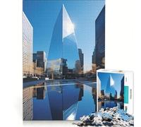 Puzzle da 1000 pezzi per adolescenti, raffigurante un riflesso di un edificio in città, decorazione da parete, difficile e stimolante, ottimo regalo per gli appassionati di videogiochi 38x26cm