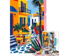 Puzzle da 1000 pezzi per adolescenti raffigurante un tranquillo villaggio greco Gioco interattivo ed educativo ideale come regalo per uomini e donne perfetto per la decorazione della casa (38x26cm)