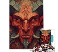 Puzzle da 1000 pezzi per adolescenti raffigurante un volto di demone dettagliato arte digitale Puzzle fai-da-te per ragazzi ideale per le vacanze a casa e per passare il tempo insieme interattivo