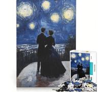 Puzzle da 1000 pezzi per adolescenti, raffigurante una coppia sotto un cielo stellato, un gioco impossibile, una sfida difficile, un regalo perfetto per amici e familiari 38x52cm