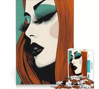 Puzzle da 1000 pezzi per adolescenti raffigurante una donna con i capelli lunghi e l'ombra verde Gioco pratico ideale per divertirsi in famiglia e perfetto come decorazione da scrivania 38x52cm