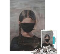 Puzzle da 1000 pezzi per adolescenti raffigurante una donna con la maschera nera un gioco educativo e stimolante per la mente ideale come regalo di Babbo Natale segreto (dimensioni 38x52cm)